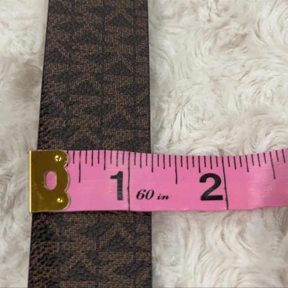 MICHAEL Michael Kors Signature Brown & Gold Square buckle Belt New with tags L main image 11